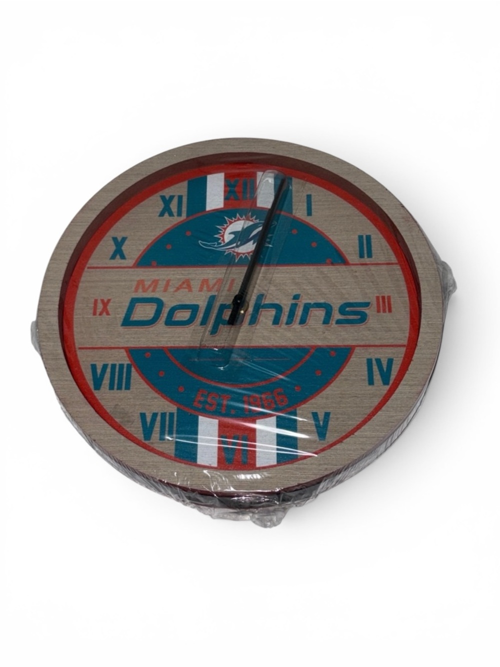 Forever Collectibles Miami Dolphins New Teal and Orange Wall Clock